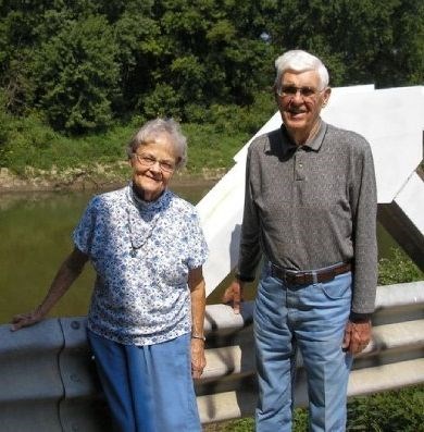 Bob and Lois at Wolf Covered Bridge