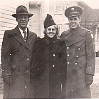 Bob with his Mom and Dad during WW2 days