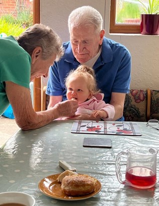 Nan with her great grandchild Lupin and gramps