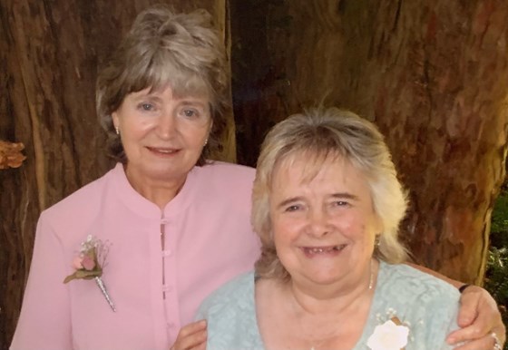 Mary with Pam at Michael's wedding