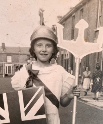 Mary as Britannia at the Queen's Coronation