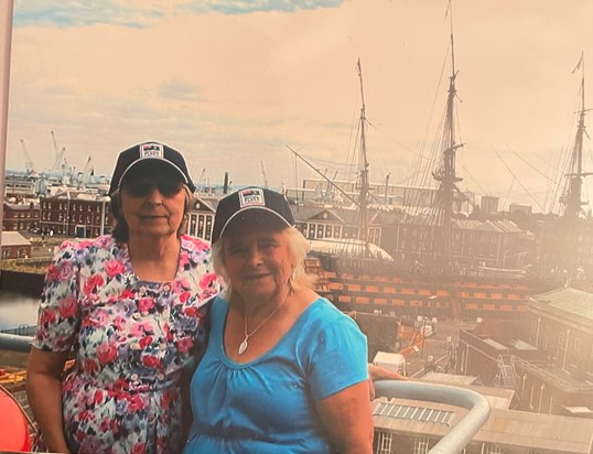 Auntie Lottie and mum at Navy Days Portsmouth dockyard 