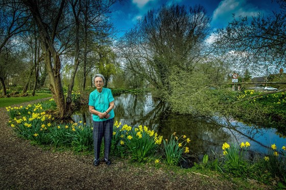 Mum at Sherfield Pond March 2919