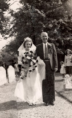 Mum with her dad on her wedding day.