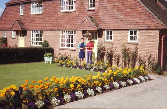Mum & Joan outside our house 1968
