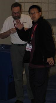 Dick with good friend and co-worker Peng Wang, Supercomputing 2004, Pittsburgh