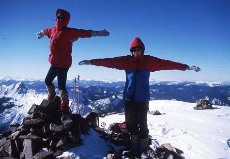 With Alice on the summit of Mt. Frosty, BC. 1990.