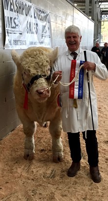 Dad leading the Supreme Champion at Welshpool 