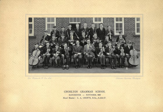 School Orchestra  Top row fourth from right