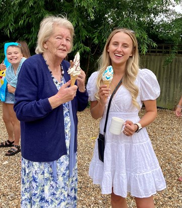 Auntie Judy - never too old for ice cream! Xx