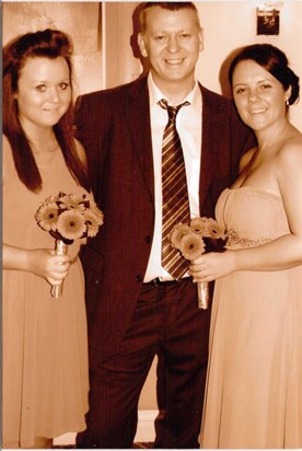 David and his girls at Natalie's and Lee's wedding