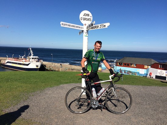David recently cycled from Lands End to John O Groats for Breast Cancer