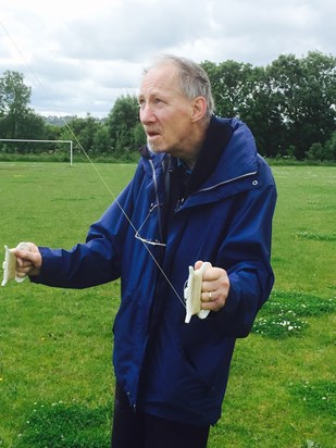 Dad flying a kite in Matlock