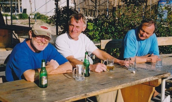 Three Lancastrian stalwarts of the FRCC in Sperlonga, Italy, 2004