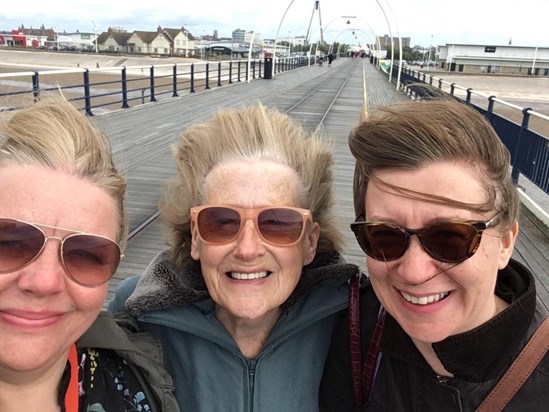 2019: Beautiful breeze in Southport gave us all great quiffs!