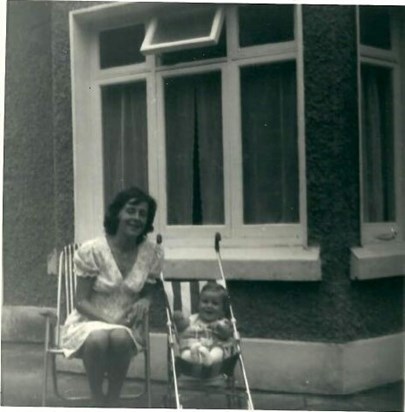 1976: Mary with Colette home to visit her parents in Kilnavara.