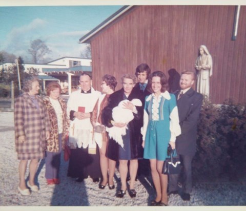 1973: Godmother at the Forder family christening 