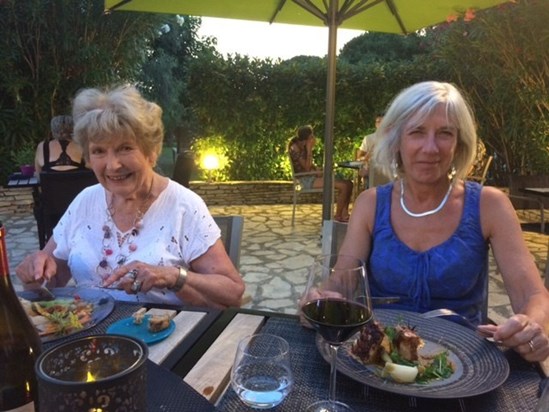 Moira and Nan at Argeles August 2019