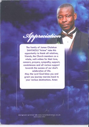 Funeral - Appreciation