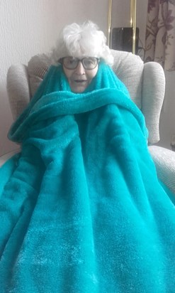  My lovely Mum with my fleecy blanket. Rest in Peace xx love always Janet xx  