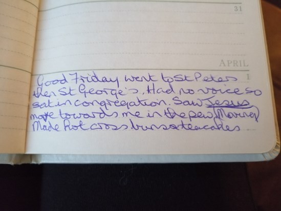 Mum wrote this in her diary in 1983