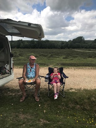 Best grandad! One of many trips to New Forest!