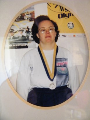 Helen won a silver medal for table tennis at the 1990 Special Olympics