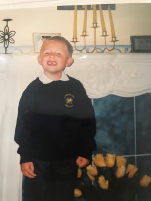 Your first day at school, how I wish you were this small again xxx