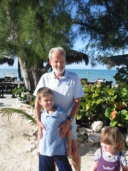 Leon and grandkids in the Bahamas, 2005