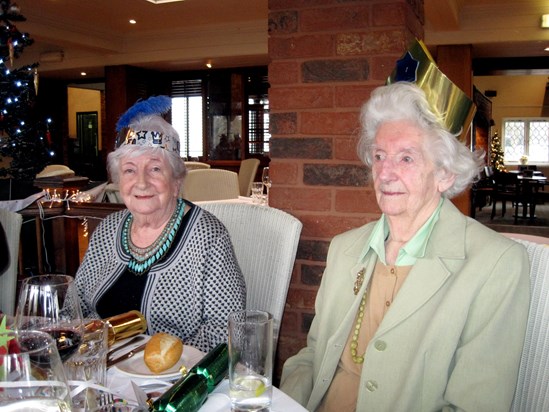 Nana at her 90th birthday do with Breda, December 2011