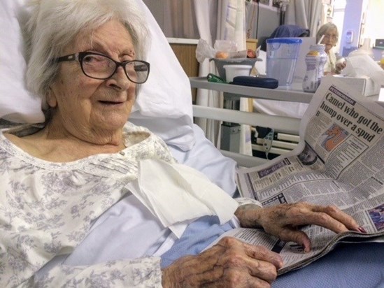 Nana reading the Daily Mail, 6th January 2017
