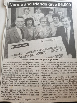 1990 Cancer fund raising