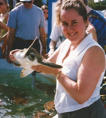 Holding a Turtle on Grand Caymen
