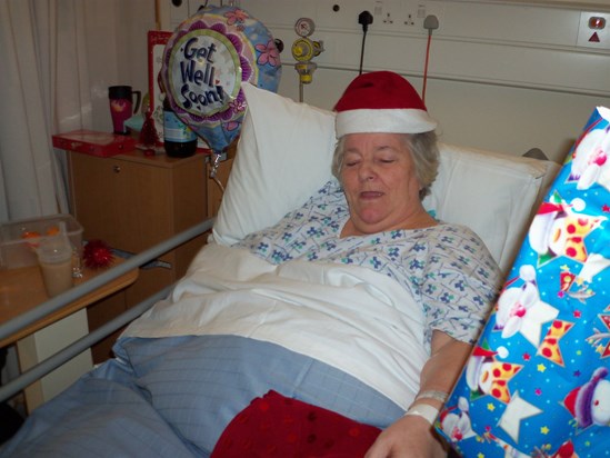 Mum on Christmas Day 2010 in Hospital