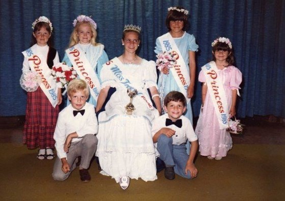 Miss Trevol 1985 - this made her so proud (Paul is front right as my page boy- nice tie!!)