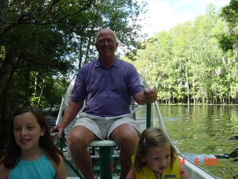 John, Jessica and Madeline on the Airboats in Florida June 2003