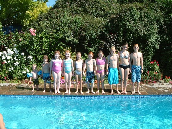 Grandchildren - lined up in age order August 2005