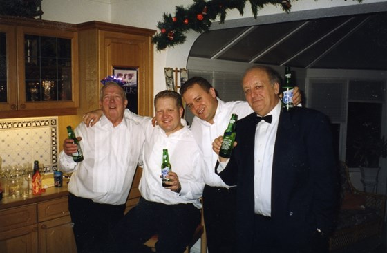 John, Graham, Adam and Adam's dad New Years Eve 1999