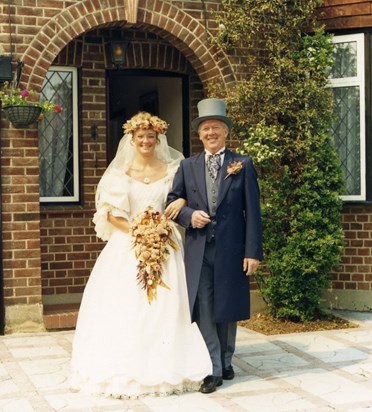 Louise and Dad on 6th May 1990 "Louise and Jason's Wedding Day"