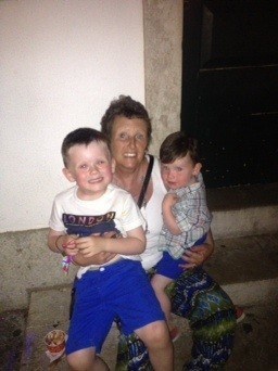With Her precious grandsons 