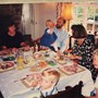 At the Anstee house for Sunday roast, 1996 (Dave holding my daughter Ingrid, 1; our sons Erik and Edward in the foreground)