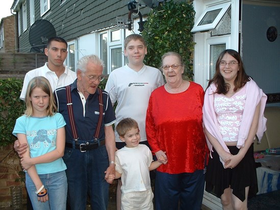 Nanny and Grandad with their 5 special Grandkids in 2005