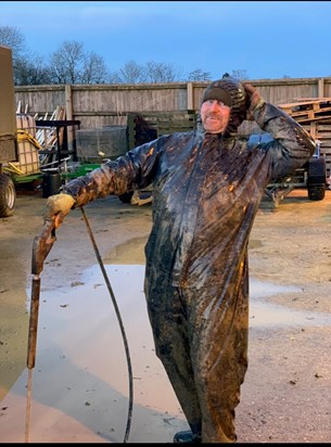 Errol modelling the latest waterproof fashions