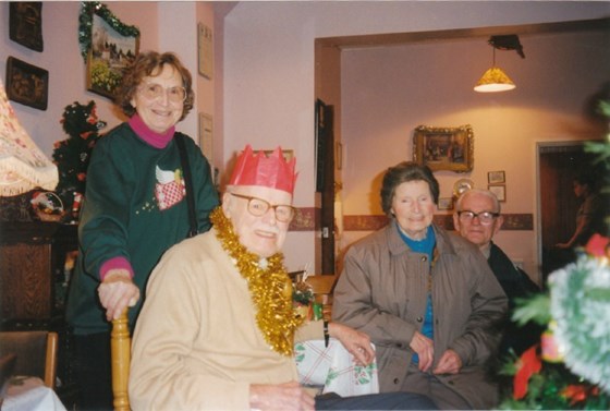 Mum with brother Ted, sister Frances & Archie - all RIP