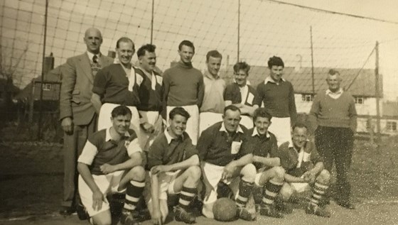 Playing for Steyning FC in the 1950s.