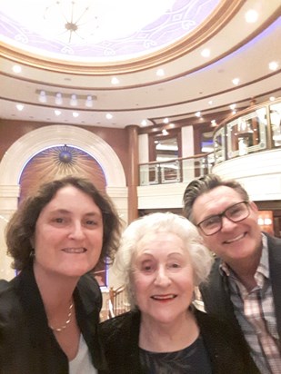 Josie on Cunard with Angela and David