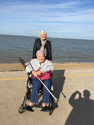 Mum loved being by the sea - even if it meant wrapping up warm!