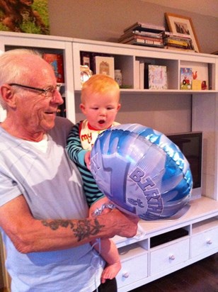 Grandad with Ethan on his 1st birthday
