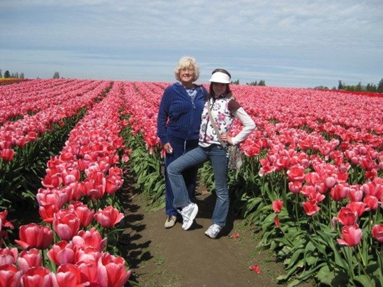 Grandy up at the Tulip fields <3