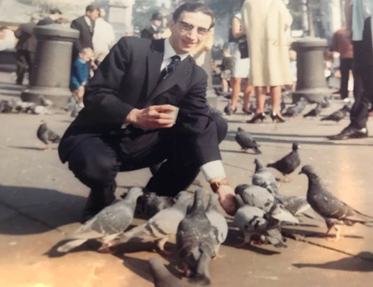 Dad at Trafalgar Square 🖤🖤 